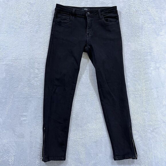 VERVET Skinny Jeans 28 Ankle‎ Zip Black Denim Stretch Womens - Picture 1 of 10
